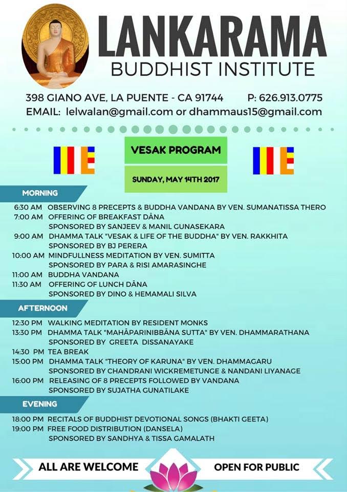 Vesak Program at Lankarama Buddhist Institute
