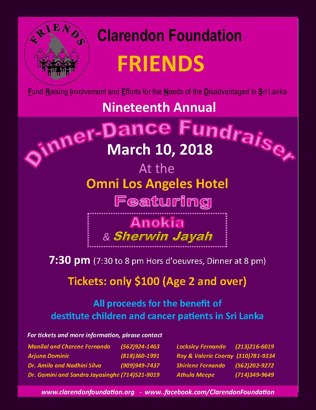 Clarendon Foundation Presents "FRIENDS" Nineteenth Annual Dinner Dance Fundraiser