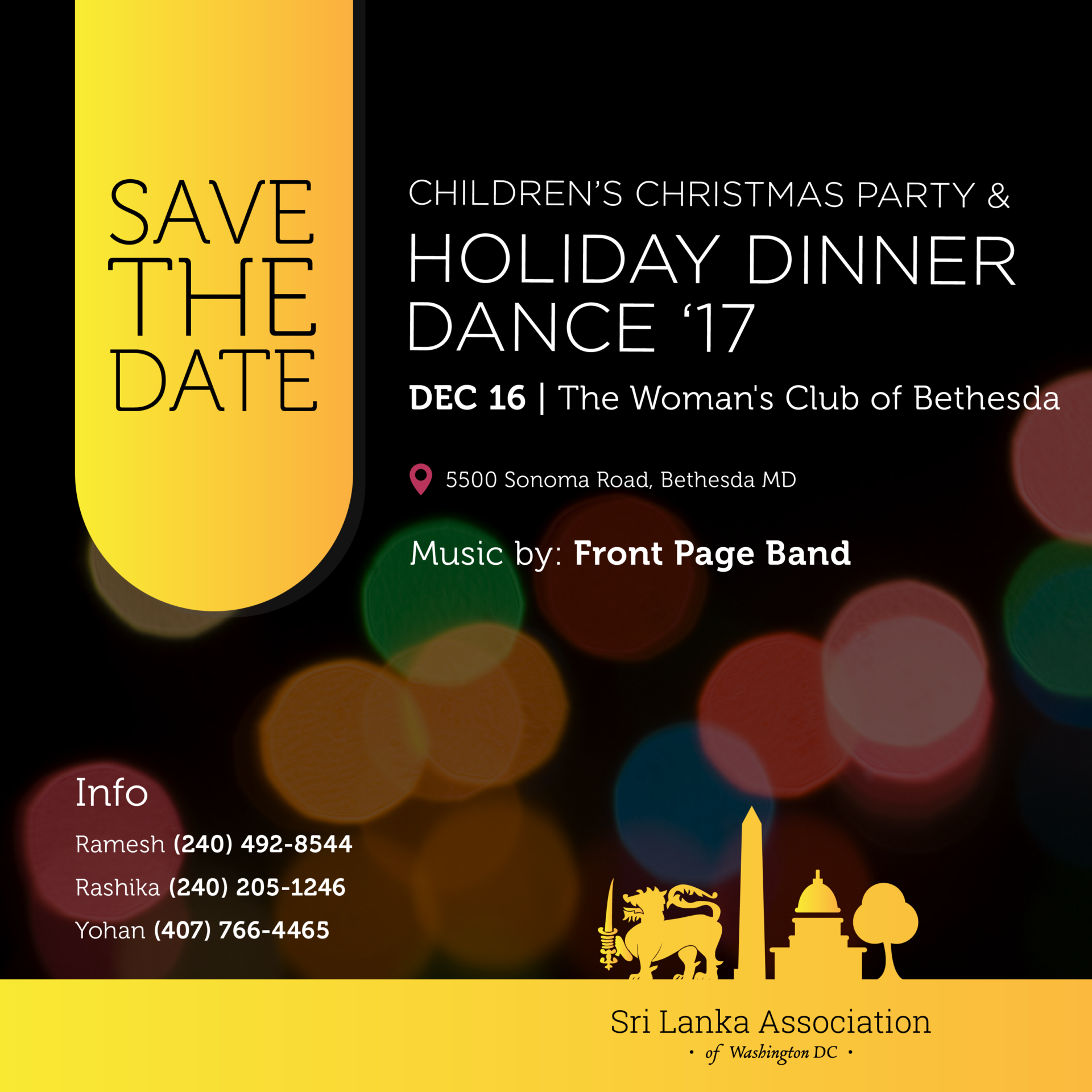 Sri Lanka Association of Washington DC Holiday Dinner Dance 2017