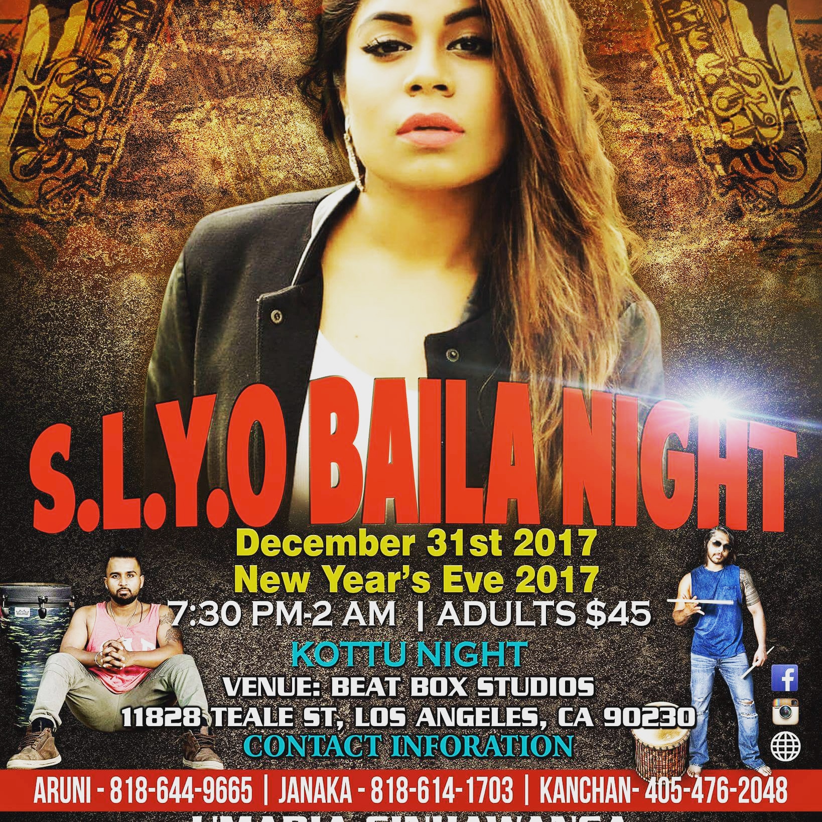 S.L.Y.O Baila Night, New Year's Eve 2017