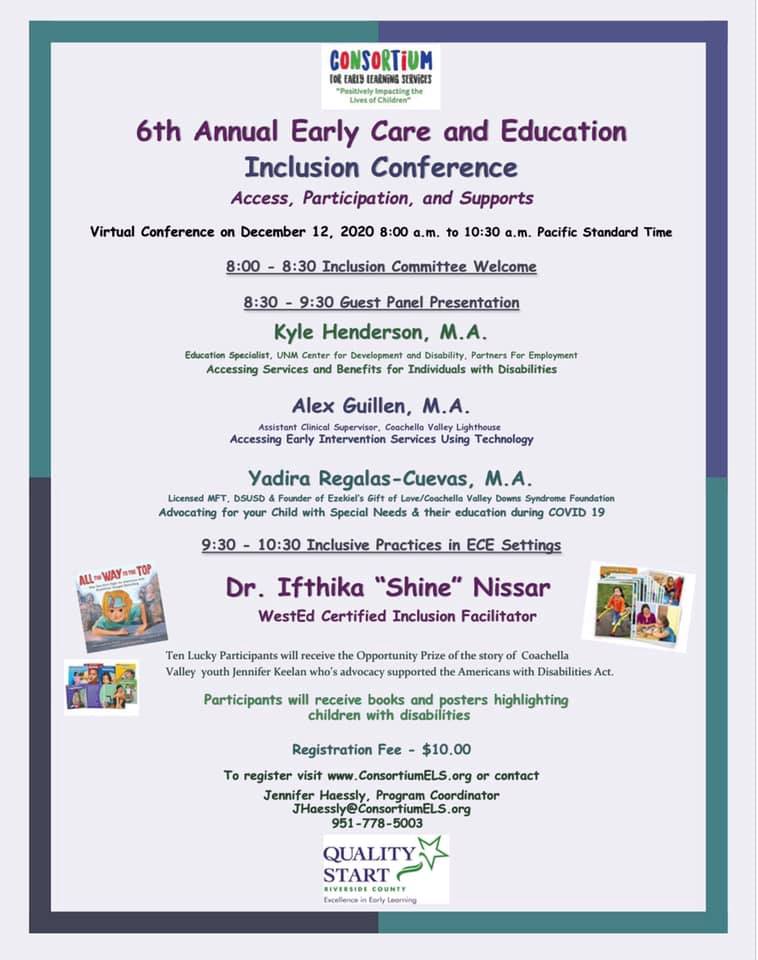 6TH ANNUAL EARLY CARE AND EDUCATION INCLUSION CONFERENCE