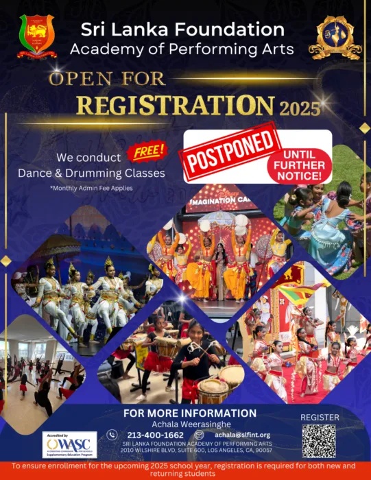 Postponed until further notice of APA Registration Flayer 2025